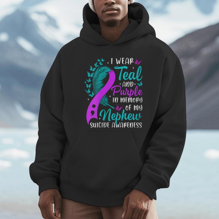 Suicide Awareness I Wear Teal Purple In Memory Of My Nephew Unisex Hoodie
