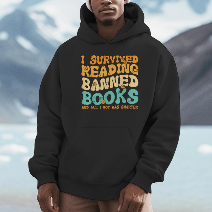 I Survived Reading Banned Books Read Librarian Men Women Unisex Hoodie