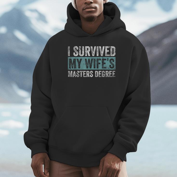 I Survived My Wife's Masters Degree Graduation Friends Unisex Hoodie