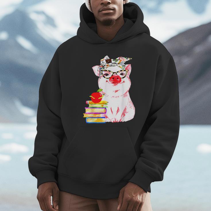 Teacher Pig Cute Farm Animal Book Lover School Student For Men Women Kids Unisex Hoodie Teacher Pig Cute Farm Animal Book Lover School Student For Men Women Kids Unisex Hoodie