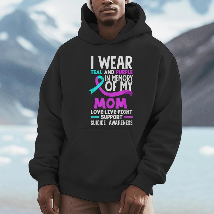 Teal & Purple In Memory Of My Mom Suicide Prevention Unisex Hoodie