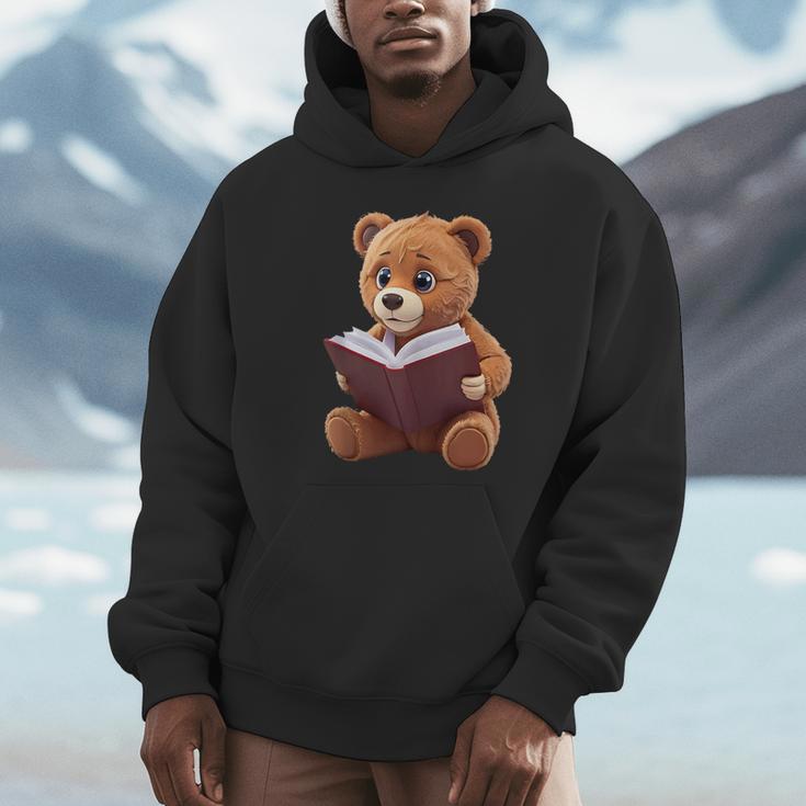 Teddy Bear Reading a Book Unisex Hoodie