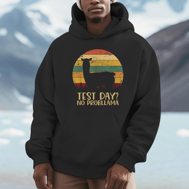 Test Day No Probllama Silhouette Teacher Student Graduation Unisex Hoodie