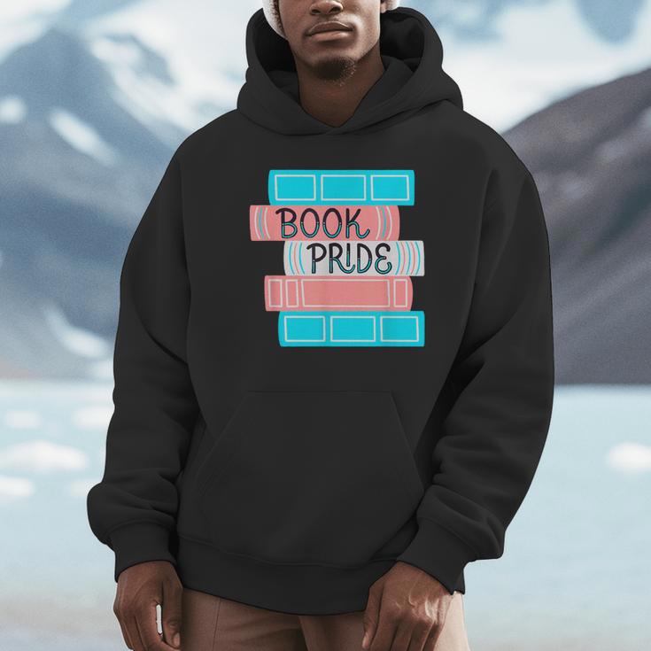 Threadless Grey Sky Chai Trans Book Pride Graphic Unisex Hoodie