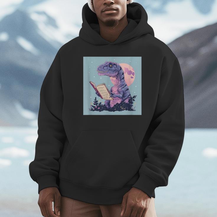Trex Reading Book Dinosaur Unisex Hoodie
