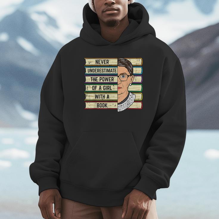 Never Underestimate Girl Read Book Reading Librarian Women Unisex Hoodie