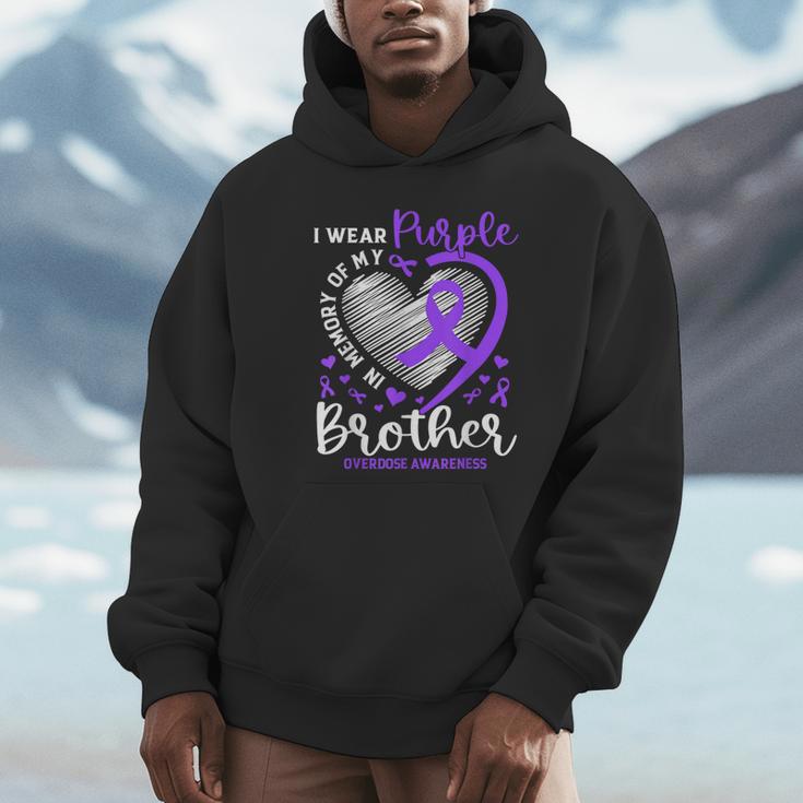 I Wear Purple In Memory Of My Brother Overdose Awareness Unisex Hoodie I Wear Purple In Memory Of My Brother Overdose Awareness Unisex Hoodie