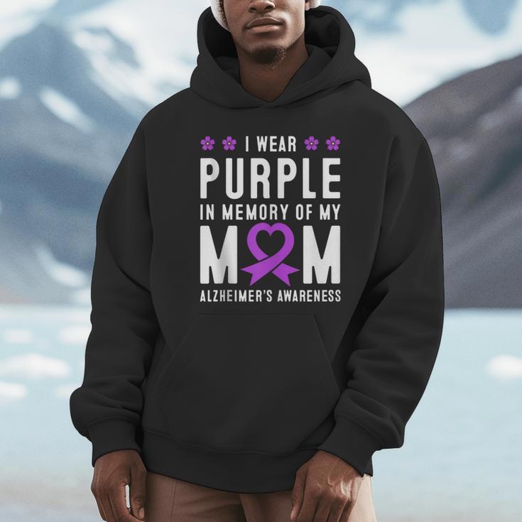 I Wear Purple In Memory Of My Mom Alzheimer's Awareness Day Unisex Hoodie