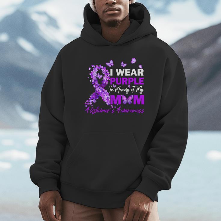 I Wear Purple In Memory Of My Mom Alzheimers Awareness Unisex Hoodie