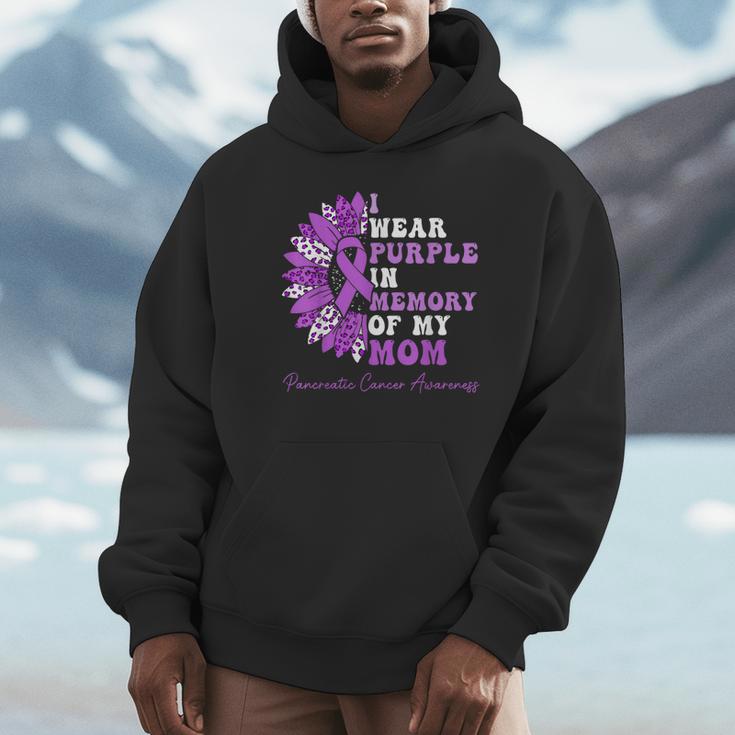 I Wear Purple In Memory Of My Mom Pancreatic Cancer Ribbon Unisex Hoodie I Wear Purple In Memory Of My Mom Pancreatic Cancer Ribbon Unisex Hoodie
