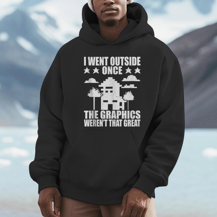 I Went Outside Once Introverts Joke Social Loner Unisex Hoodie I Went Outside Once Introverts Joke Social Loner Unisex Hoodie