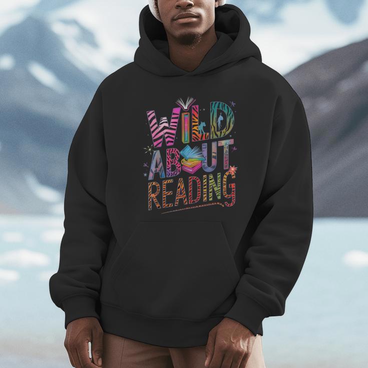 Wild About Reading Books Readers Lovers Bookworm Library Day Unisex Hoodie