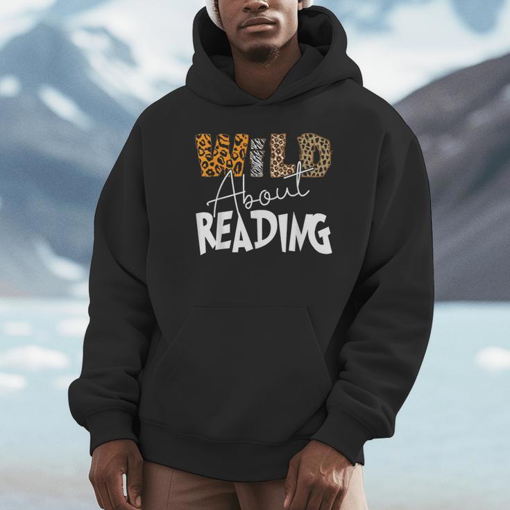 WILD ABOUT READING Reading Books Bookworm Library Day Unisex Hoodie