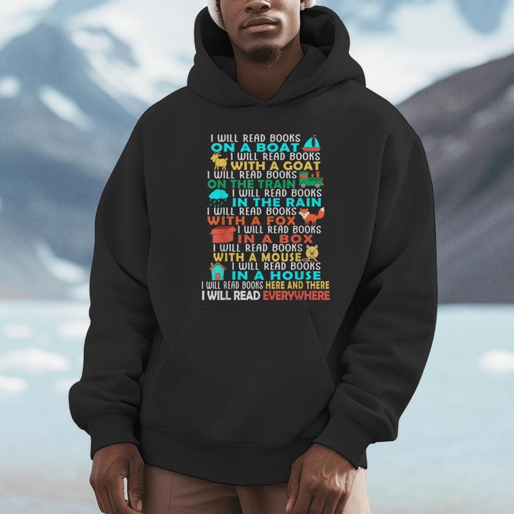 I Will Read Books On A Boat Kids Reading Read Books Unisex Hoodie