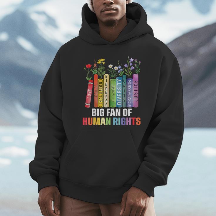 Women Floral Book Big Fan Of Human Rights Liberal Protest Unisex Hoodie