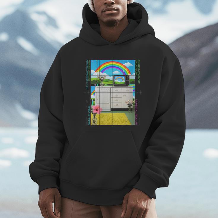 Women's Frutiger Aero Aesthetic Rainbow Glitch Art Unisex Hoodie Women's Frutiger Aero Aesthetic Rainbow Glitch Art Unisex Hoodie