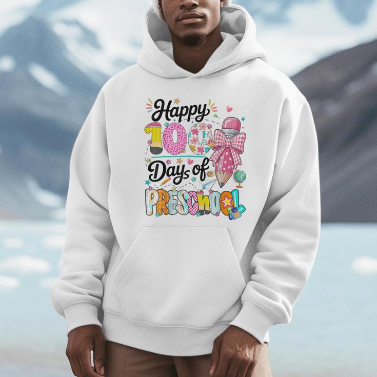 100th Day Of School Teacher Books 100 Days Of Preschool Girl Unisex Hoodie