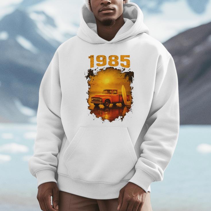 1985 Vintage Sunset Surf Truck Retro Beach Nostalgia Unisex Hoodie