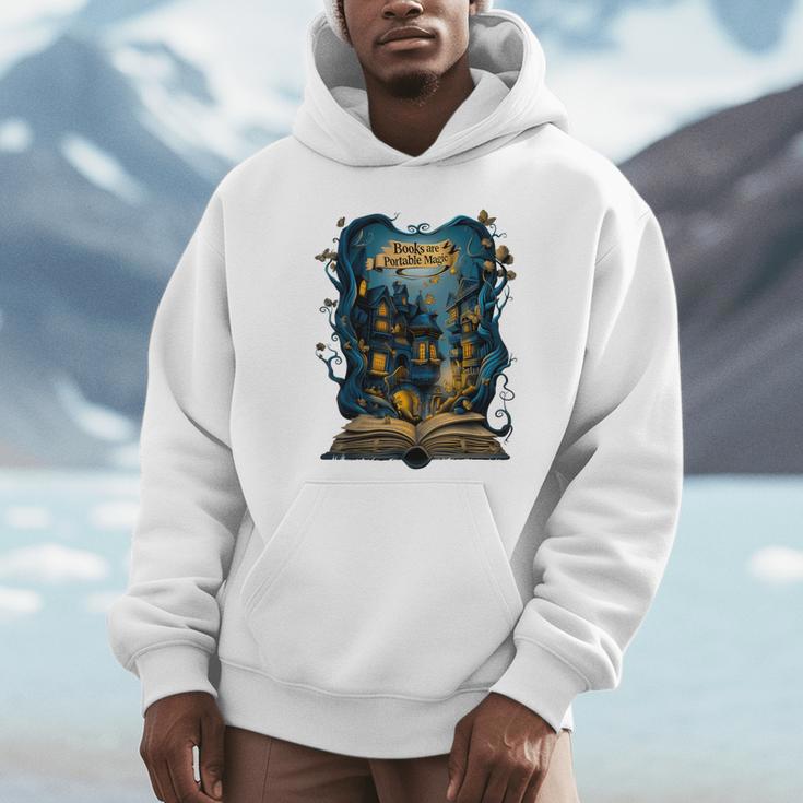 4 Books Are Portable Magic Bookish Reading Nerd Quote Unisex Hoodie 4 Books Are Portable Magic Bookish Reading Nerd Quote Unisex Hoodie