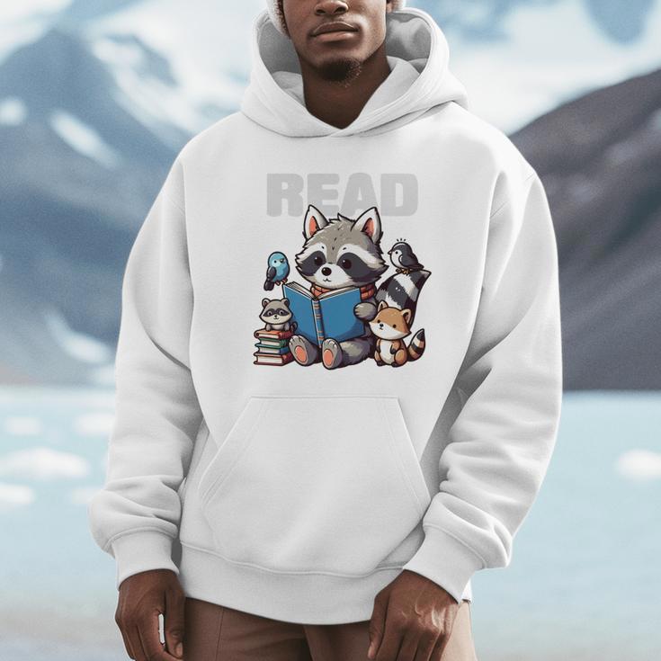 Animals Raccoon Reading Book Librarian Across America Kids Unisex Hoodie Animals Raccoon Reading Book Librarian Across America Kids Unisex Hoodie
