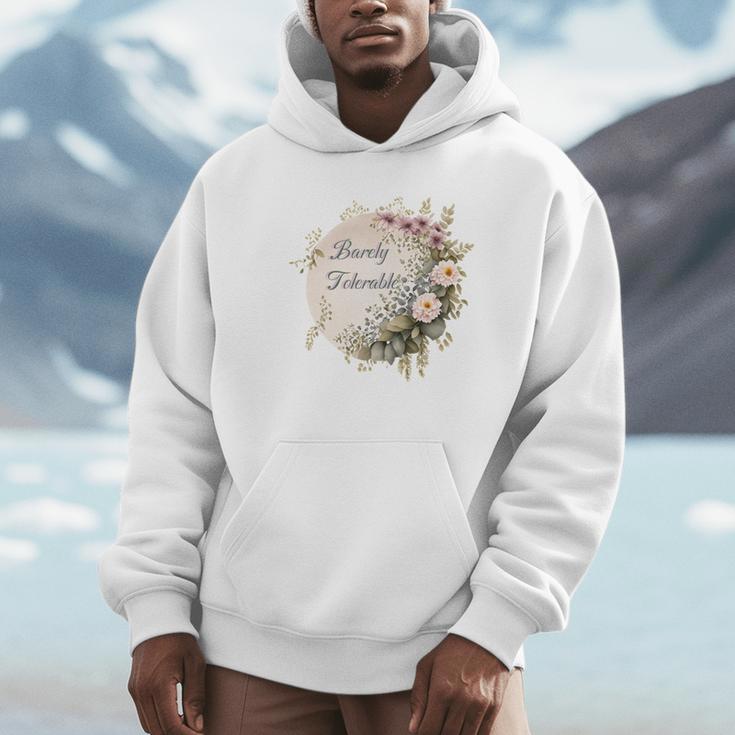 Barely Tolerable Book Lover Bookish Floral Bookworm Unisex Hoodie Barely Tolerable Book Lover Bookish Floral Bookworm Unisex Hoodie