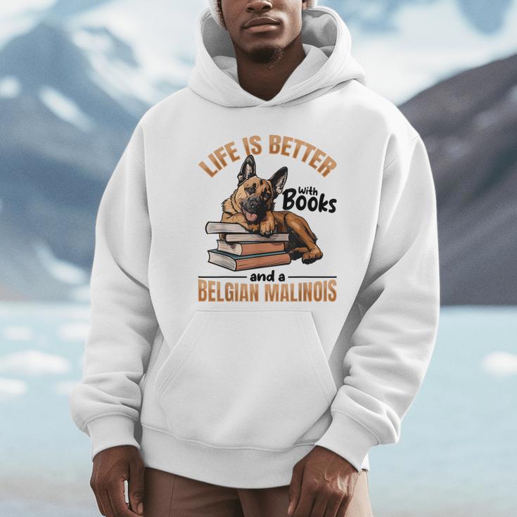 Belgian Malinois Dog Breed Life Is Better With Books And a Men Women Kids Unisex Hoodie