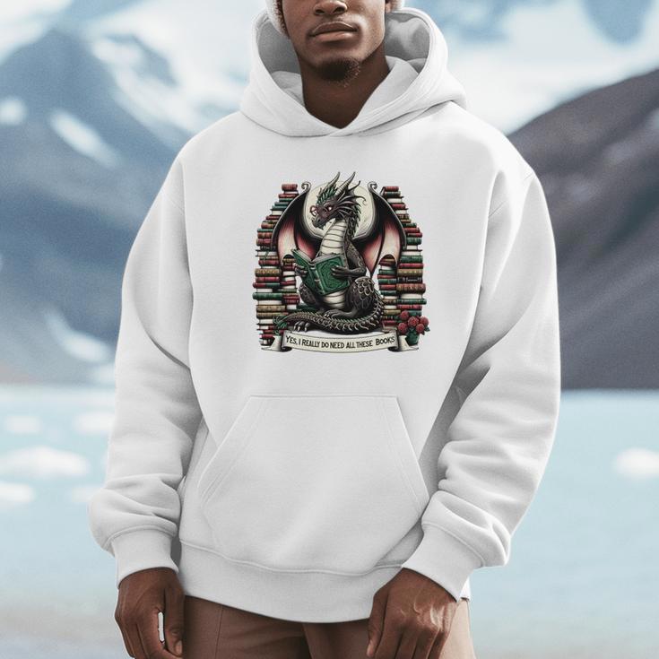 Book Dragon Yes I Really Do Need All These Books Unisex Hoodie