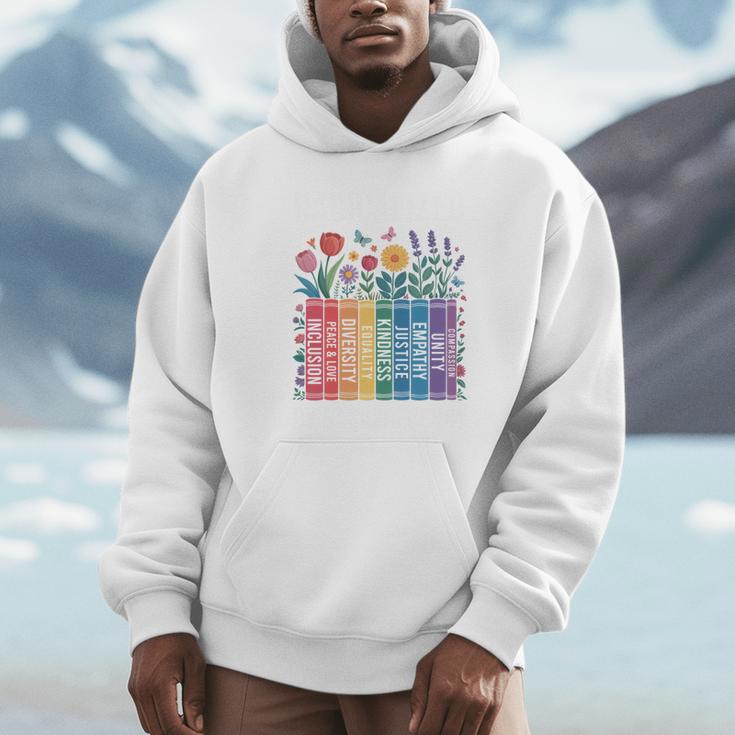 Book Flower Radicalized By Basic Decency Feminist Leftist Unisex Hoodie