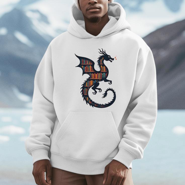 Book Lover Bookworm Reading Books Dragon Unisex Hoodie