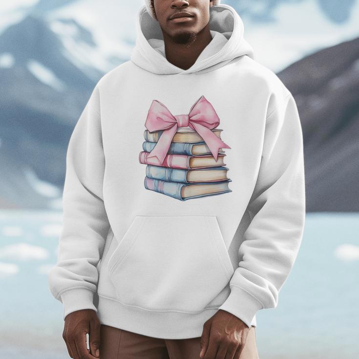 Book Lover Coquette Bow Pink Dainty Ribbon Cute Bookworm Unisex Hoodie Book Lover Coquette Bow Pink Dainty Ribbon Cute Bookworm Unisex Hoodie