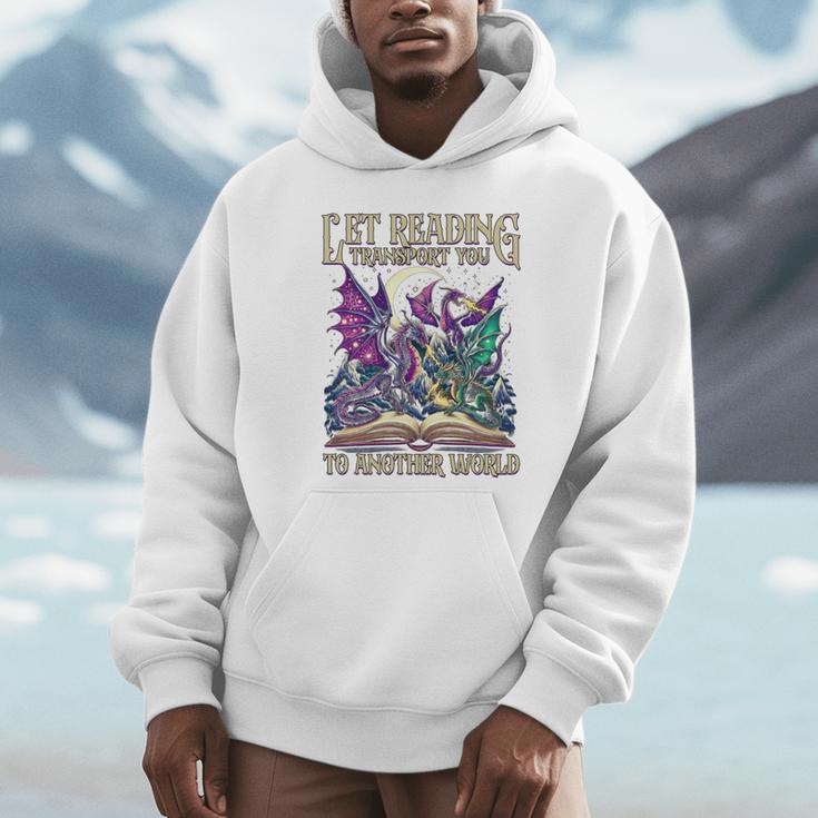 Book Lover Dragon Reading Transport You To Another World Unisex Hoodie