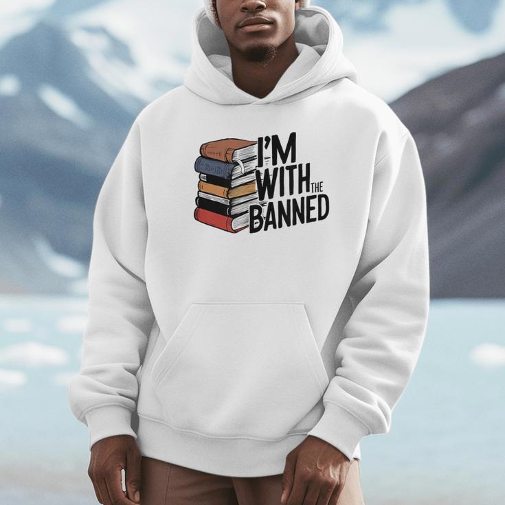 Book Lovers Im With The Banned Books For Reading Librarian Unisex Hoodie