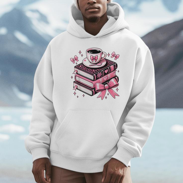 All Booked For Valentine's Teacher Coquette Bow Coffee Book Unisex Hoodie