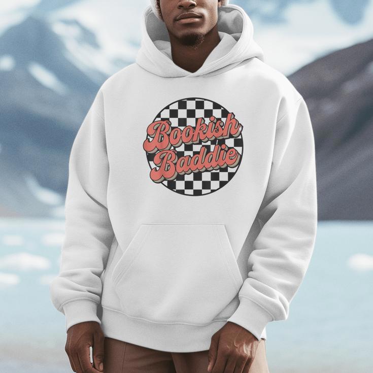 Bookish Baddie Retro Aesthetic Typography Unisex Hoodie