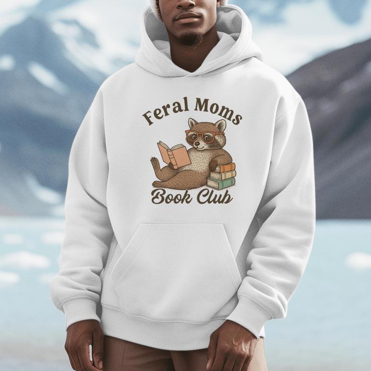 Bookish Feral Moms Book Club Raccoon Mother's Day Bookworm Unisex Hoodie