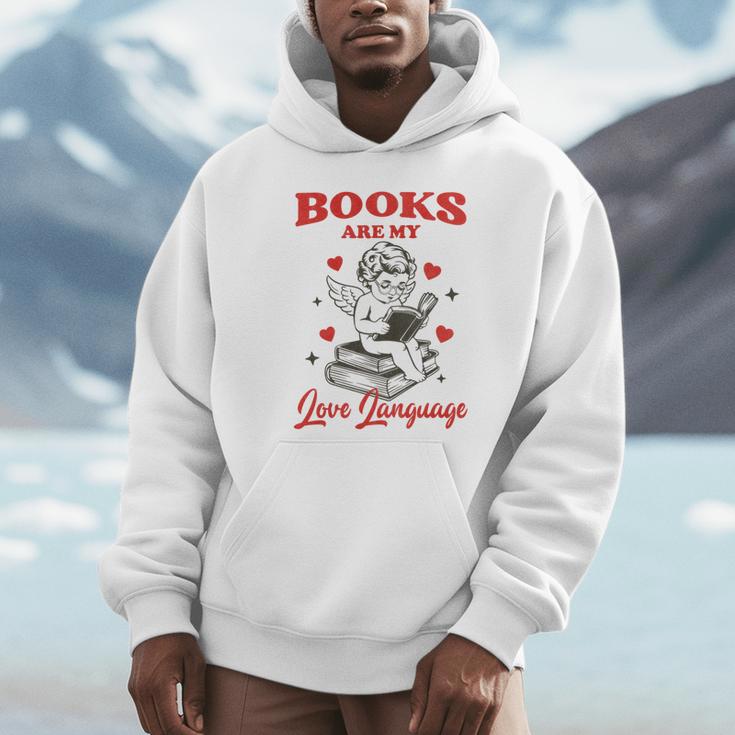 Books Are My LoveLanguage Cupid Valentines Unisex Hoodie Books Are My LoveLanguage Cupid Valentines Unisex Hoodie
