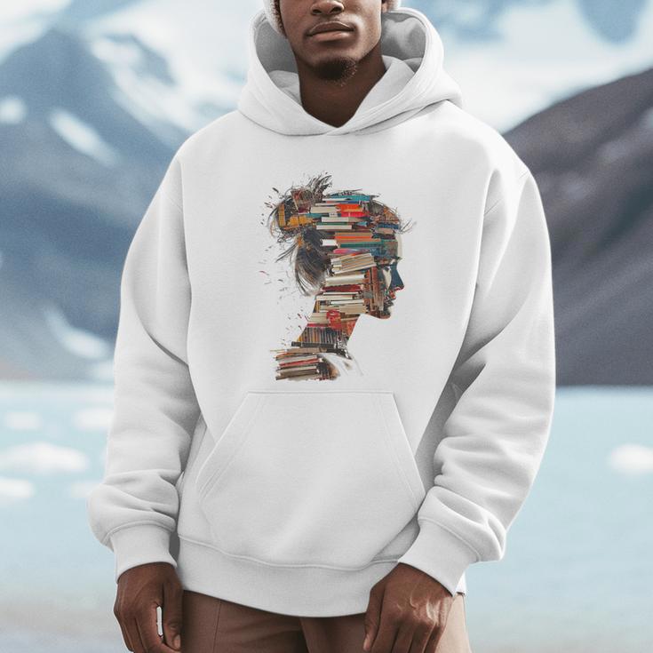 Books Lover Women Art Colorful Drawing Graphic Books Unisex Hoodie