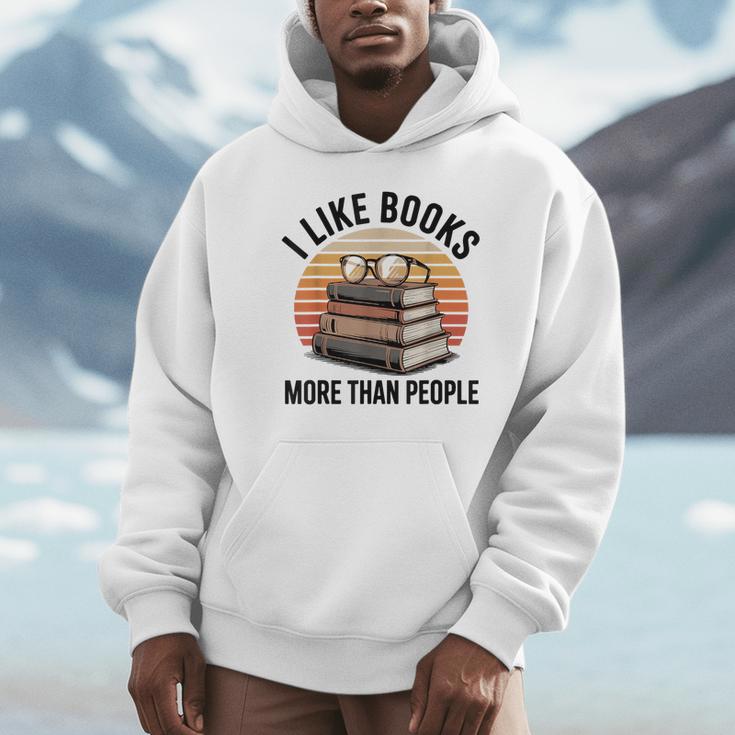 I Like Books More Than People Glasses Unisex Hoodie I Like Books More Than People Glasses Unisex Hoodie