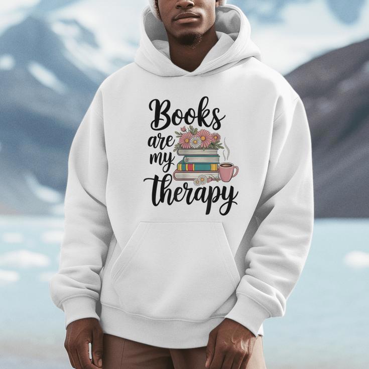Books Are My Therapy Coffee Books Flowers Bookish Book Lover Unisex Hoodie Books Are My Therapy Coffee Books Flowers Bookish Book Lover Unisex Hoodie