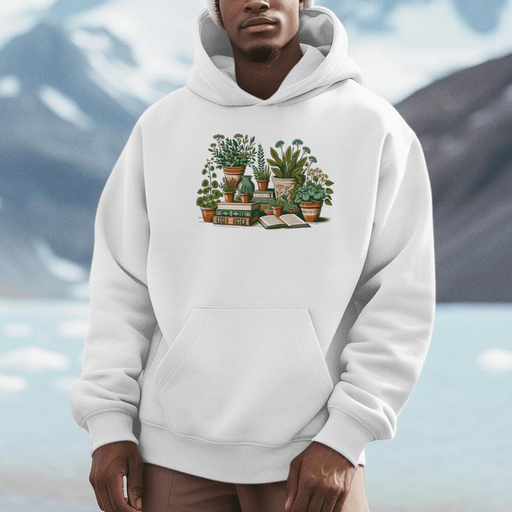 Botanical Garden Plants With Books Unisex Hoodie