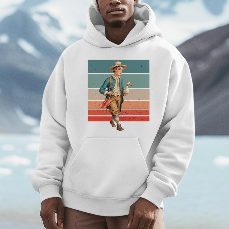 Boy Goose Vintage Rural Pastoral Charm Nostalgia Simple Life Unisex Hoodie