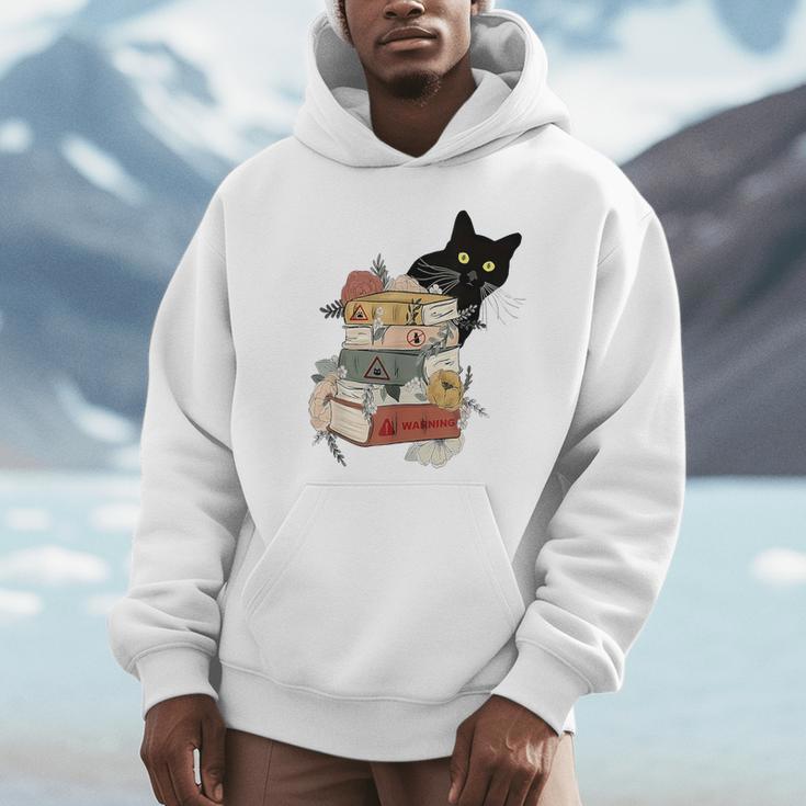 Cat And Books Flowers Reading Club Cat Lover Bookworm Unisex Hoodie Cat And Books Flowers Reading Club Cat Lover Bookworm Unisex Hoodie