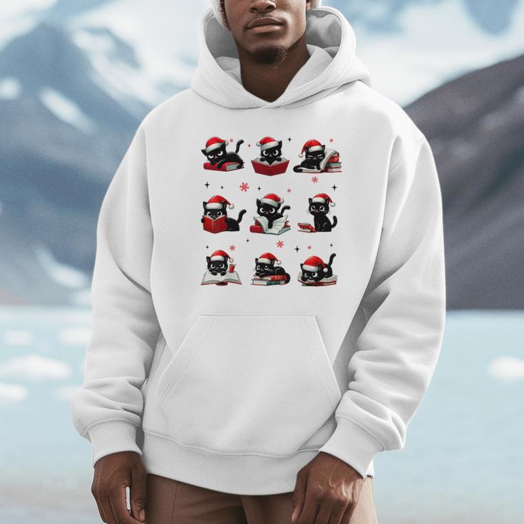 Cat Reading Books Lover Christmas Cat Lover Xmas Unisex Hoodie Cat Reading Books Lover Christmas Cat Lover Xmas Unisex Hoodie