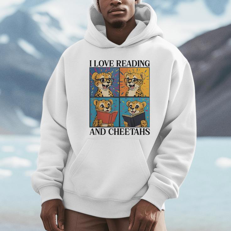 Cheetah Love Reading And Cheetahs Kids Bookworm Unisex Hoodie