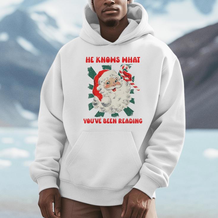 Christmas Bookish He Knows What You'Ve Been Reading Women Unisex Hoodie Christmas Bookish He Knows What You'Ve Been Reading Women Unisex Hoodie