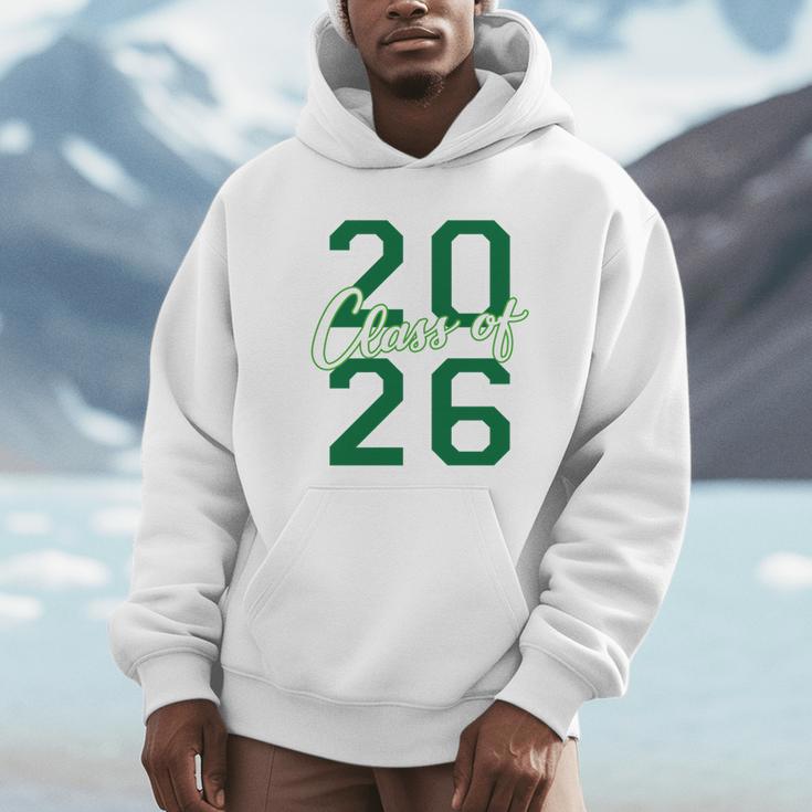 Class Of 2026 Graduation Varsity Green And On The Back Unisex Hoodie
