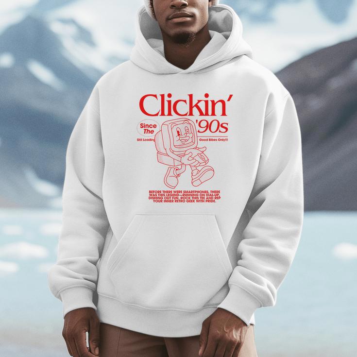 Clickin' Since The 90s Retro Computer Nostalgia Unisex Hoodie