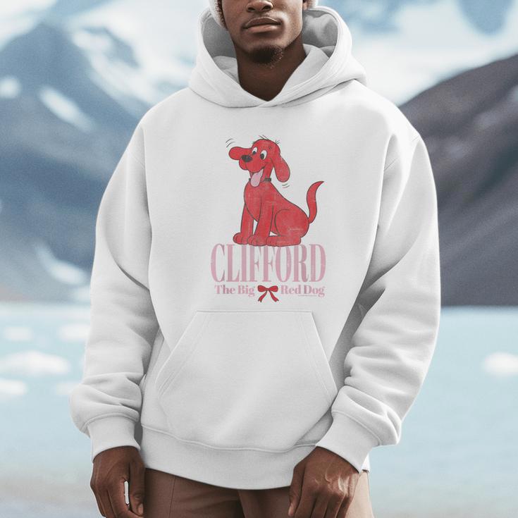 Clifford The Big Red Dog Pink Text With Bow Illustrated Book Unisex Hoodie Clifford The Big Red Dog Pink Text With Bow Illustrated Book Unisex Hoodie