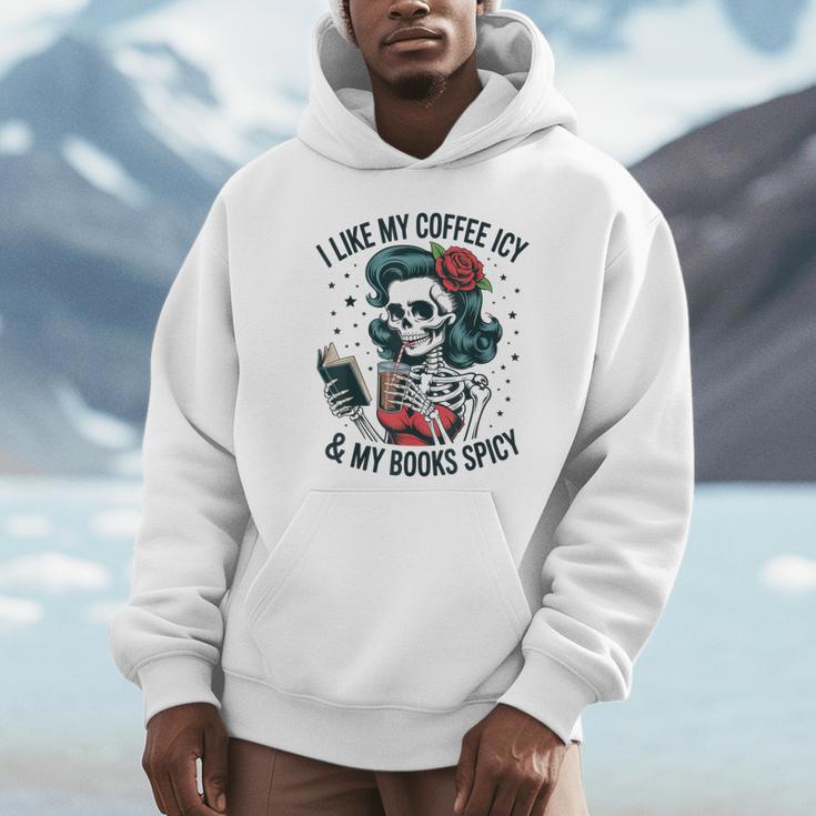 I Like My Coffee ICY & My Books Spicy For Book Lovers Unisex Hoodie