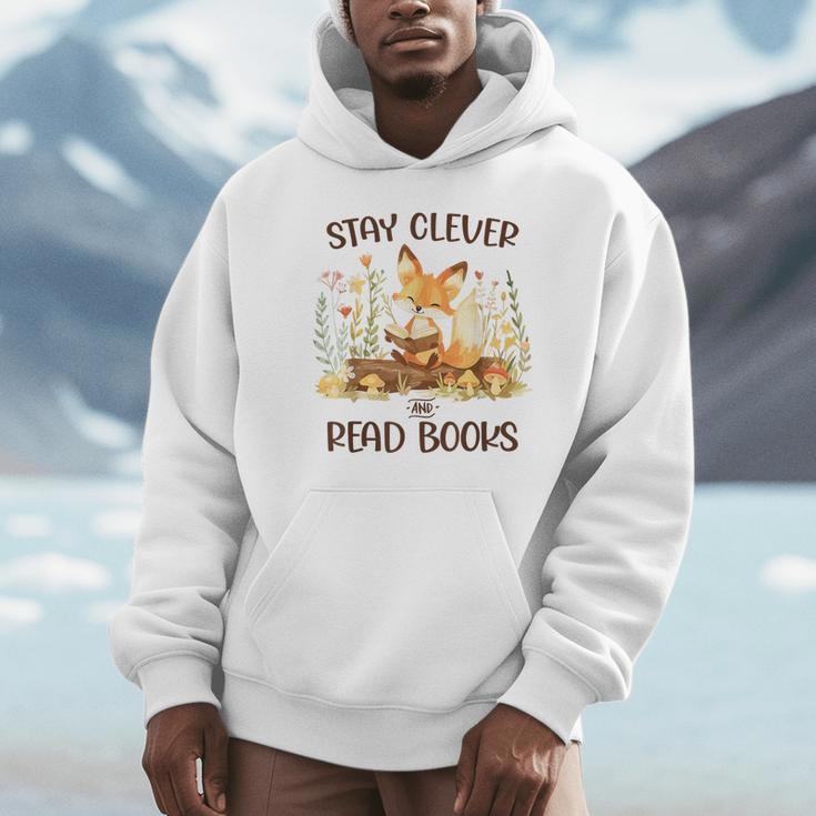 Cute Fox Stay Clever Read Books For Librarian Or Bookworm Unisex Hoodie